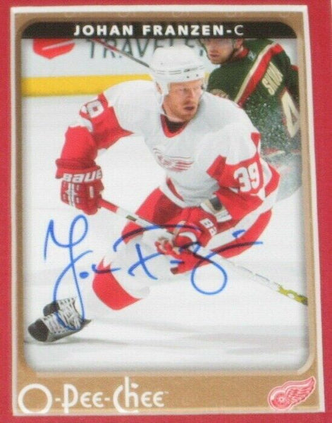 Johan Franzen Signed Framed 11x17 Photo Display Red Wings Stanley Cup