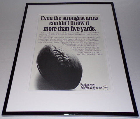 1983 Westinghouse / Football 11x14 Framed ORIGINAL Advertisement 