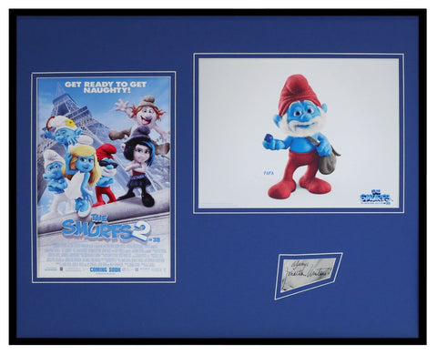 Jonathan Winters Signed Framed 16x20 Photo Poster Set Smurfs Papa Smurf