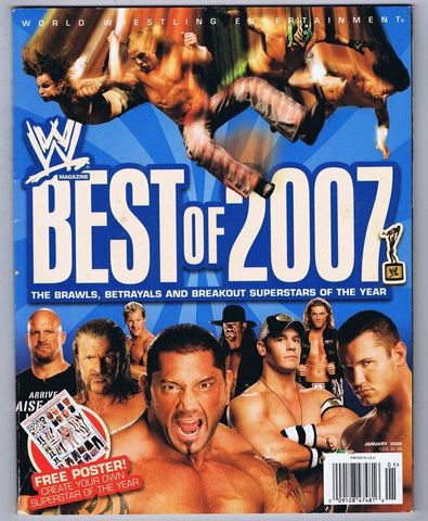 ORIGINAL Vintage January 2008 WWE Magazine Best of 2007