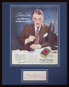 Boake Carter Signed Framed 11x14 Lucky Strike Cigarettes Advertising Display 