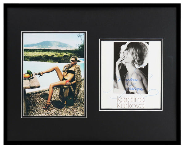 Karolina Kurkova Signed Framed 16x20 Bikini Photo Set 