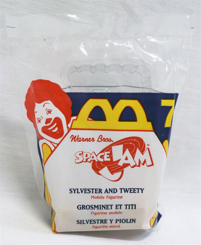 VINTAGE SEALED 1996 McDonald's Space Jam Sylvester + Tweety Action Figure