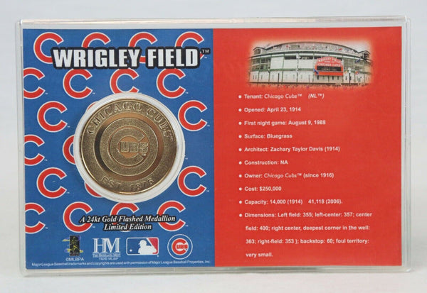 Chicago Cubs Wrigley Field Highland Mint MLB 24K Gold Overlay Coin