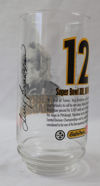 VINTAGE 1996 Eat n Park Terry Bradshaw Glass Steelers