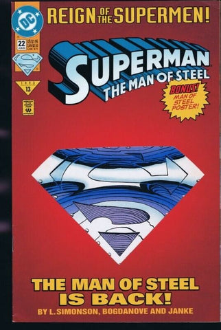 Superman The Man of Steel #22 ORIGINAL Vintage 1993 DC Comics 