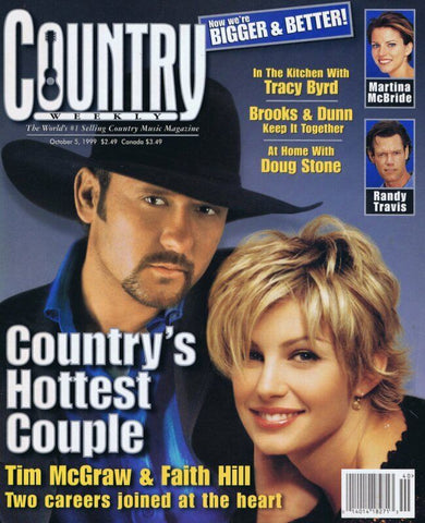 ORIGINAL Vintage Oct 1999 Country Weekly Magazine Tim McGraw Faith Hill