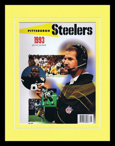 1993 Pittsburgh Steelers Yearbook Framed 11x14 ORIGINAL Cover Display Cowher