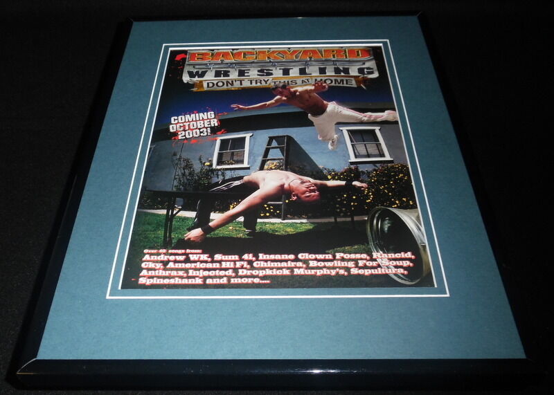 Backyard Wrestling 2003 PS2 11x14 Framed ORIGINAL Advertisement 