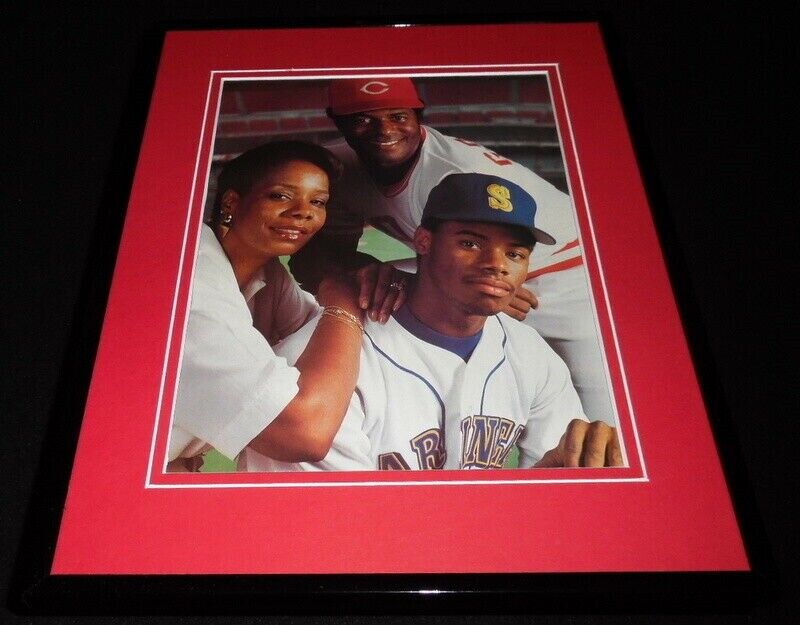 Ken Griffey Jr Sr Family 1990 Framed 11x14 Photo Display Reds Mariners