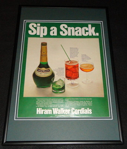 1972 Hiram Walker Cordials Framed 12x18 ORIGINAL Advertisement 