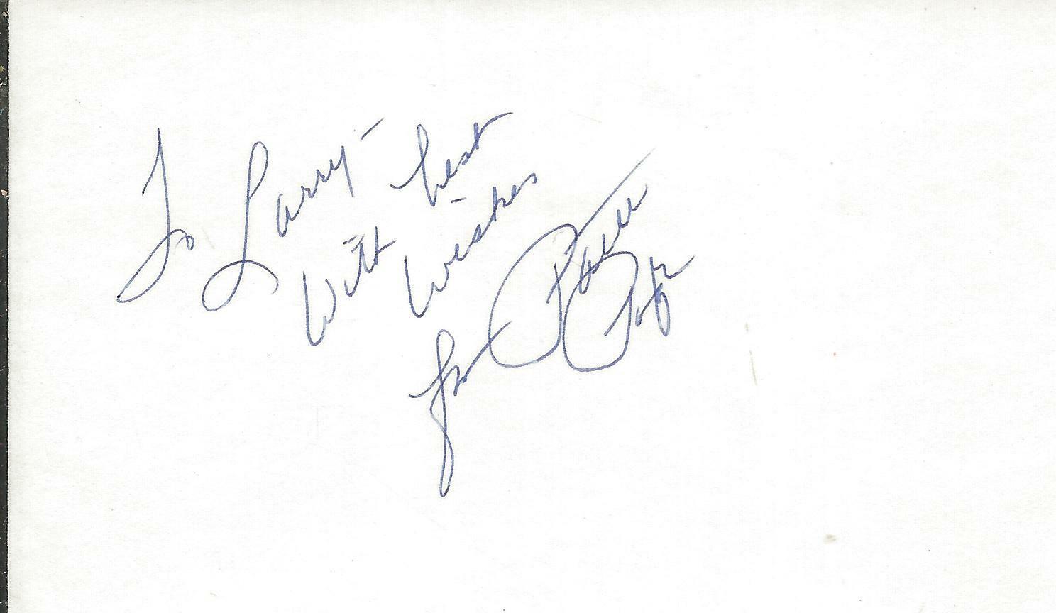 Patti Page Signed 3x5 Index Card  