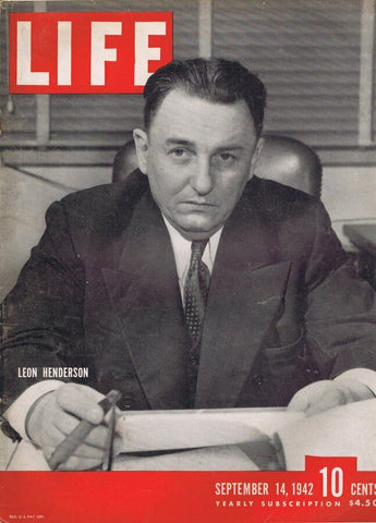 ORIGINAL Vintage September 14 1942 Life Magazine Leon Henderson