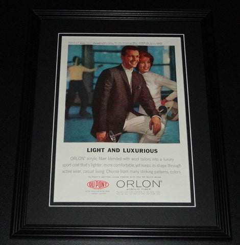 1959 Dupont Orlon Fiber Sport Coat 11x14 Framed ORIGINAL Vintage Advertisement