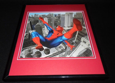 Amazing Spiderman Swinging Above the City Framed 11x14 Photo Display