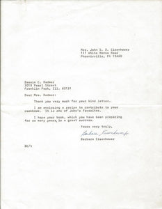 Barbara Eisenhower Signed 1973 Typed Letter & Gazpacho Recipe