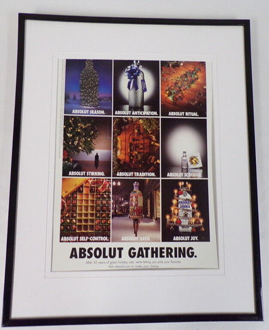 2005 Absolut Gathering Vodka Framed 11x14 ORIGINAL Vintage Advertisement