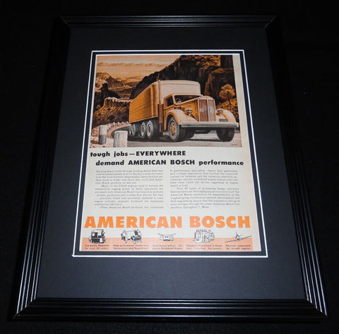 1951 American Bosch Framed 11x14 ORIGINAL Vintage Advertisement B