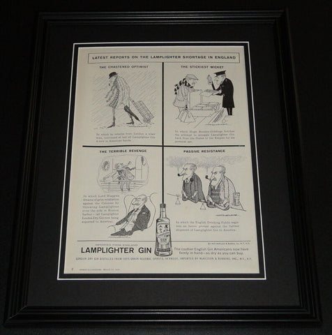 1959 Lamplighter Gin 11x14 Framed ORIGINAL Vintage Advertisement