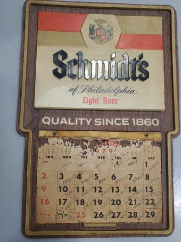 VINTAGE 1979 Schmidt's Beer Philadelphia 11x16 Plastic Sign