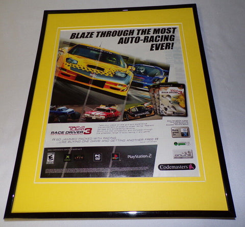 TOCA Race Driver 3 2006 PS2 XBox Framed 11x14 ORIGINAL Vintage Advertisement