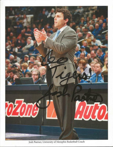 Coach Josh Pastner Signed 8x10 Photo Memphis Go Tigers Inscription