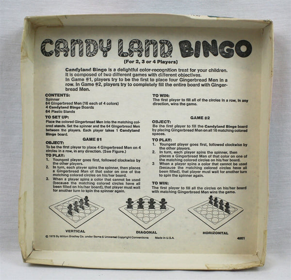 VINTAGE 1978 Milton Bradley Candy Land Bingo Board Game