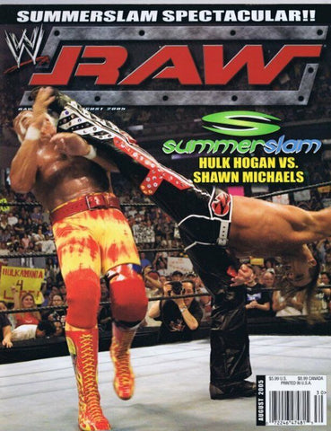 ORIGINAL Vintage August 2005 WWE Raw Magazine Hulk Hogan Shawn Michaels