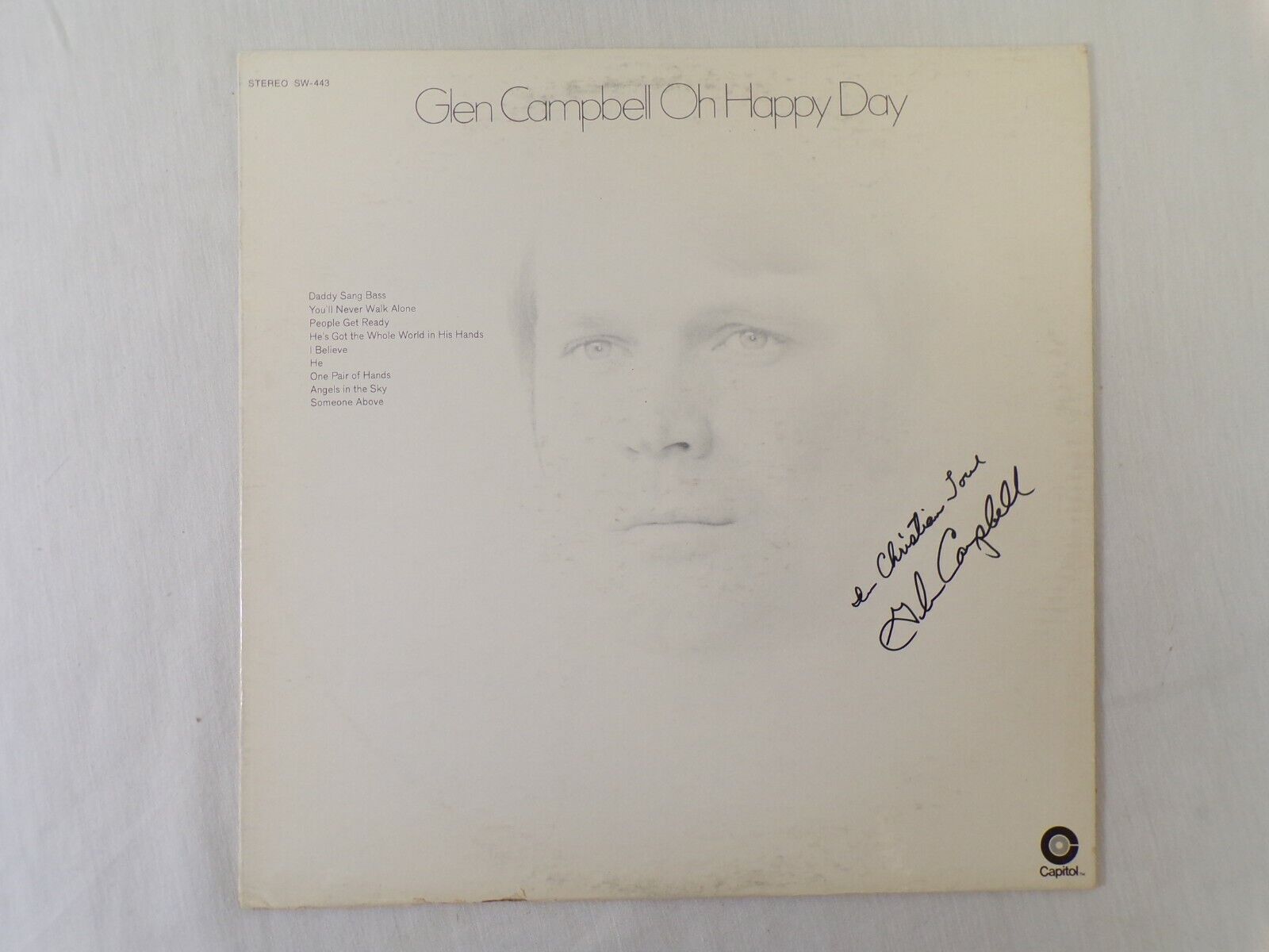 Glen Campbell Oh Happy Day Signed Vinyl Record Album JSA 