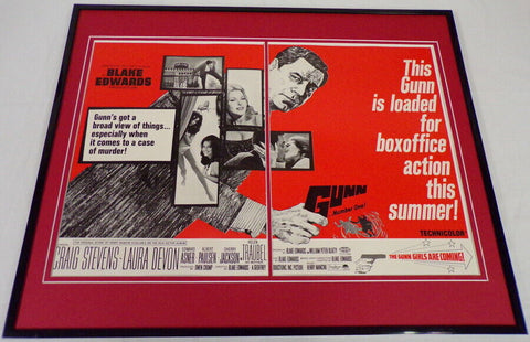 1967 Gunn 16x20 ORIGINAL Framed Industry Advertisement Blake Edwards