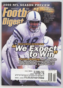 VINTAGE Sep 2000 Football Digest Magazine Peyton Manning Colts