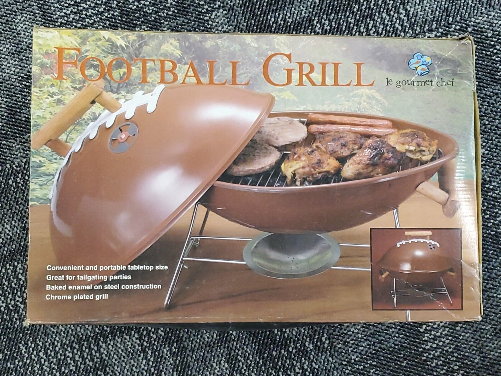 NEW Le Gourmet Chef Tabletop Football Grill