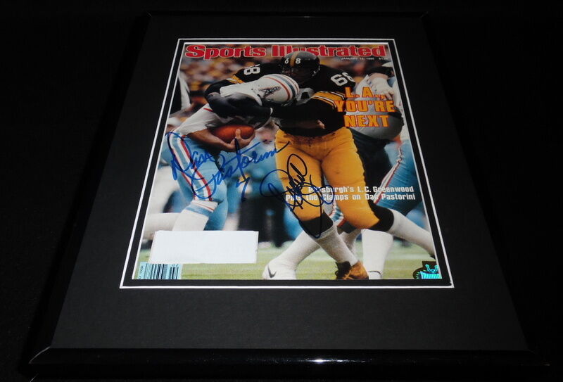 LC Greenwood & Dan Pastorini Signed Framed Sports Illustrated Full Magazine JSA 