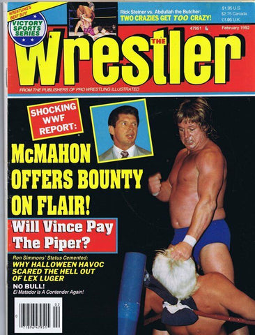 ORIGINAL Vintage February 1992 The Wrestler Magazine Rowdy Roddy Piper