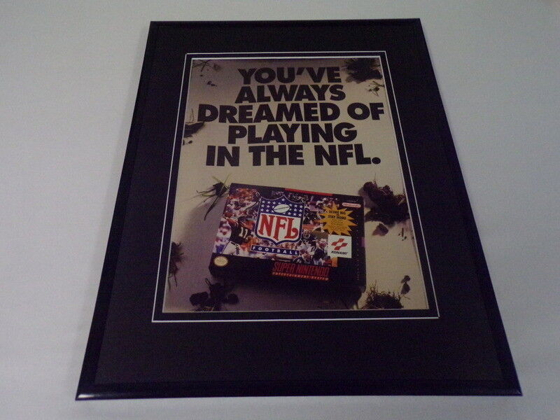 NFL Football 1993 SNES 11x14 Framed ORIGINAL Advertisement 