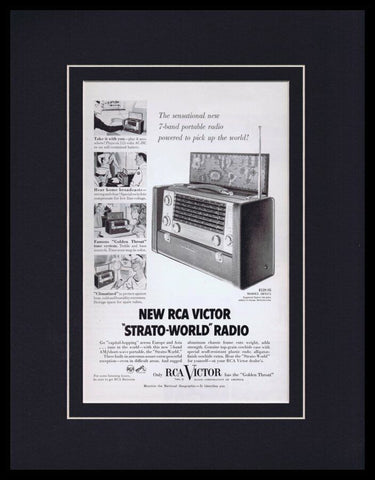 1954 RCA Victor Strato World Radio Framed 11x14 ORIGINAL Vintage Advertisement