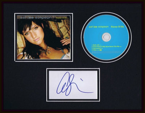 Ashlee Simpson Signed Framed 11x14 Pieces of Me CD + Photo Display 