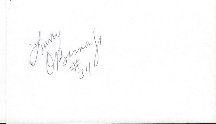 Larry O'Bannon Signed 3x5 Index Card Louisville