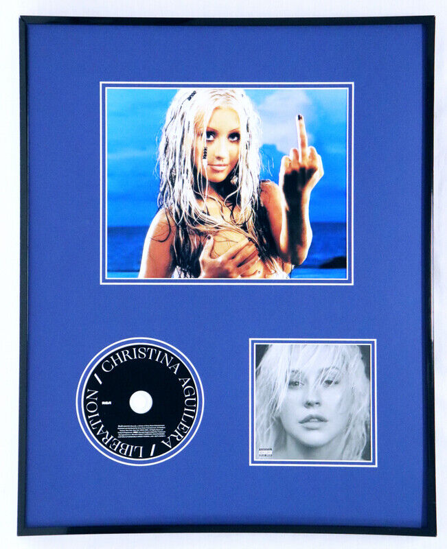 Christina Aguilera Framed 16x20 Liberation CD & Middle Finger Photo Display