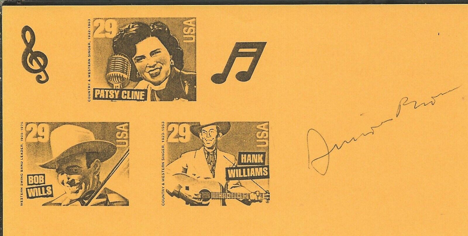 Junior Brown Signed Country Music Card