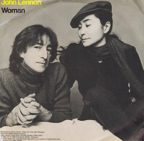 VINTAGE 1980 John Lennon Yoko Ono Woman / Beautiful Boys Vinyl 7" 45 RPM  