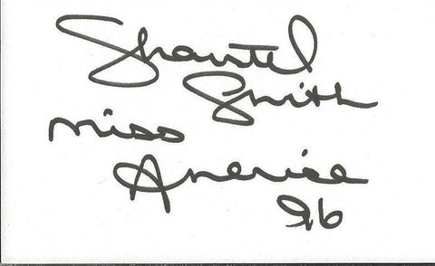 Shawntel Smith Signed 3x5 Index Card Miss America 1996 Inscription