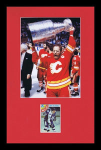 Lanny McDonald Signed Framed 11x17 Photo Display Flames Stanley Cup