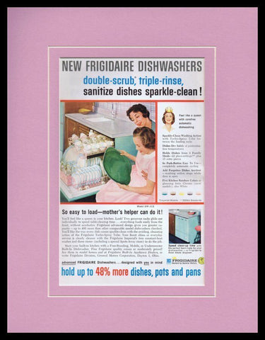 1959 Frigidaire Dishwashers Framed 11x14 ORIGINAL Vintage Advertisement