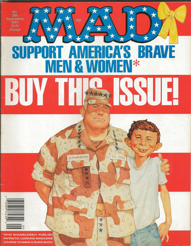 ORIGINAL Vintage Sep 1991 Mad Magazine #305 Norman Schwarzkopf