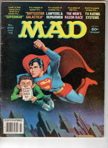 Mad Magazine #208 1979 EC Comics Superman Battlestar Galactica