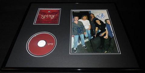 Def Leppard Group Signed Framed 16x20 Photo & Slang CD Display