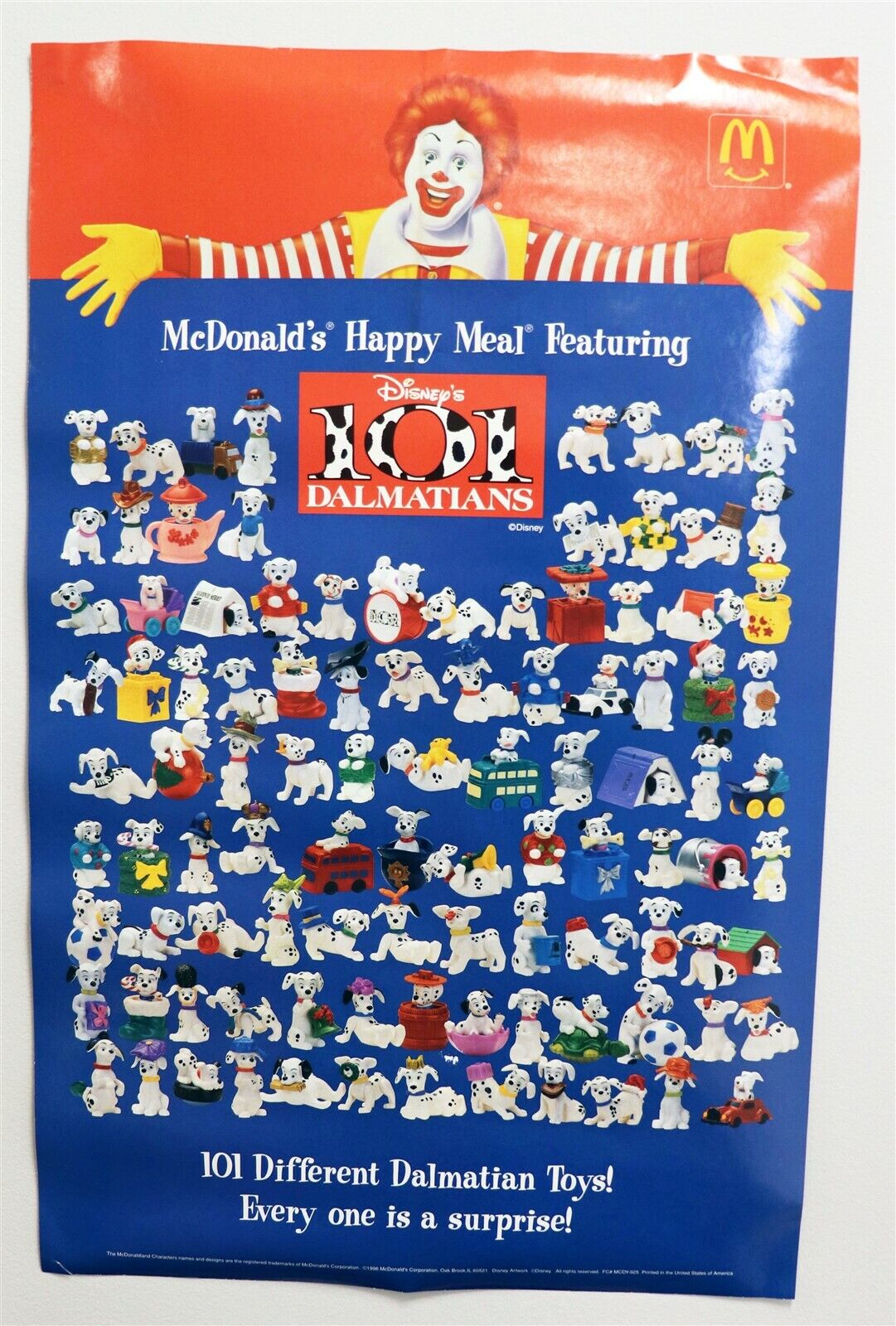 VINTAGE 1996 McDonald's 101 Dalmatians 14x22 Poster