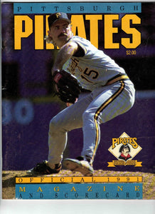 1991 Cincinnati Reds @ Pittsburgh Pirates Program Scorebook Doug Drabek B Bonds