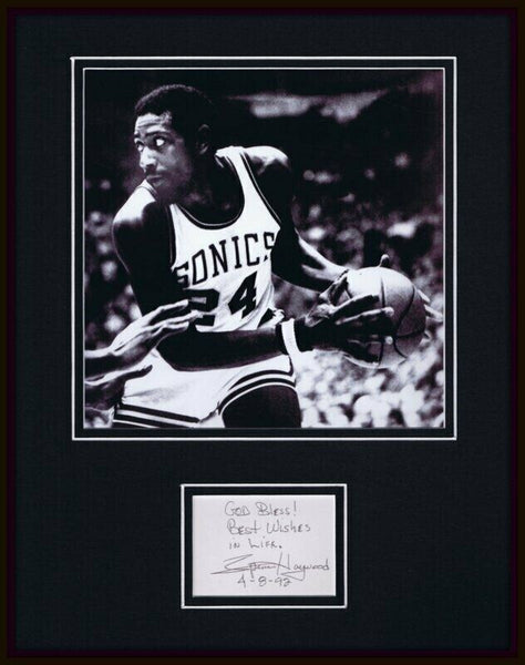 Spencer Haywood Signed Framed 11x14 Photo Display JSA Sonics Lakers